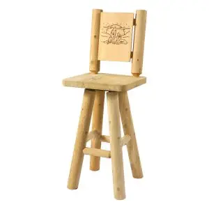 Branded Back Bar Stool with Swivel - N 1437 - Martins Custom Woodwork